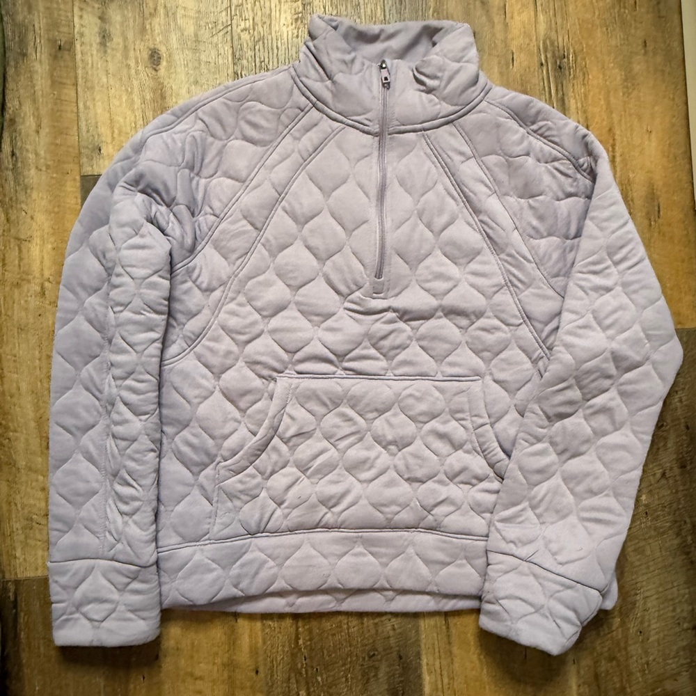 Avalanche Quilted Quarter Zip Hoodie, Size Medium